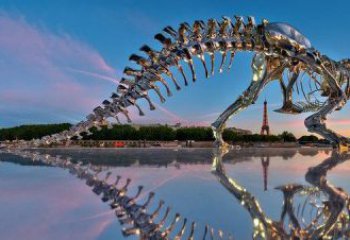内江魅力无穷的不锈钢恐龙骨架雕塑