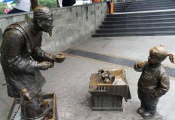 内江小女孩铜雕，古朴优雅