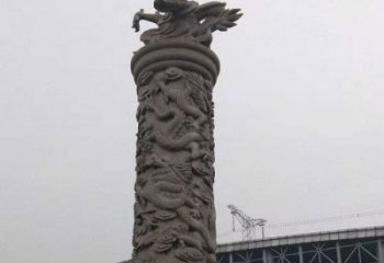 内江中领雕塑|仿古盘龙柱石雕