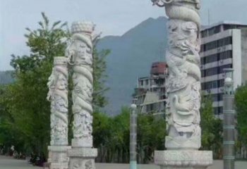 内江定制精美的盘龙柱石雕