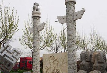内江盘龙柱石雕华丽装点美丽家园