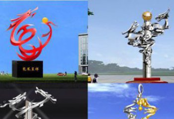 内江中领雕塑：传递意义的龙凤呈祥不锈钢雕塑