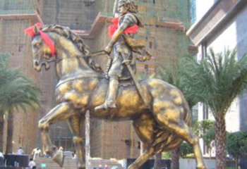 内江华丽的骑士雕塑，引人注目的西方骑马战士纪念铜雕