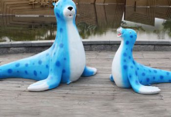 内江海豹玻璃钢卡通雕塑——展现优雅的豹纹完美艺术