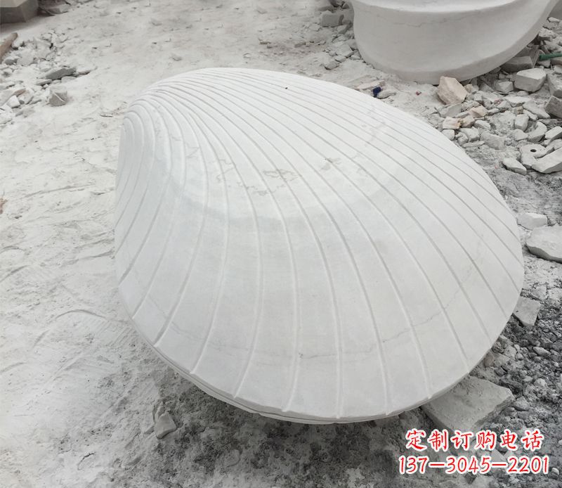 内江用贝壳雕刻出美丽的汉白玉雕塑