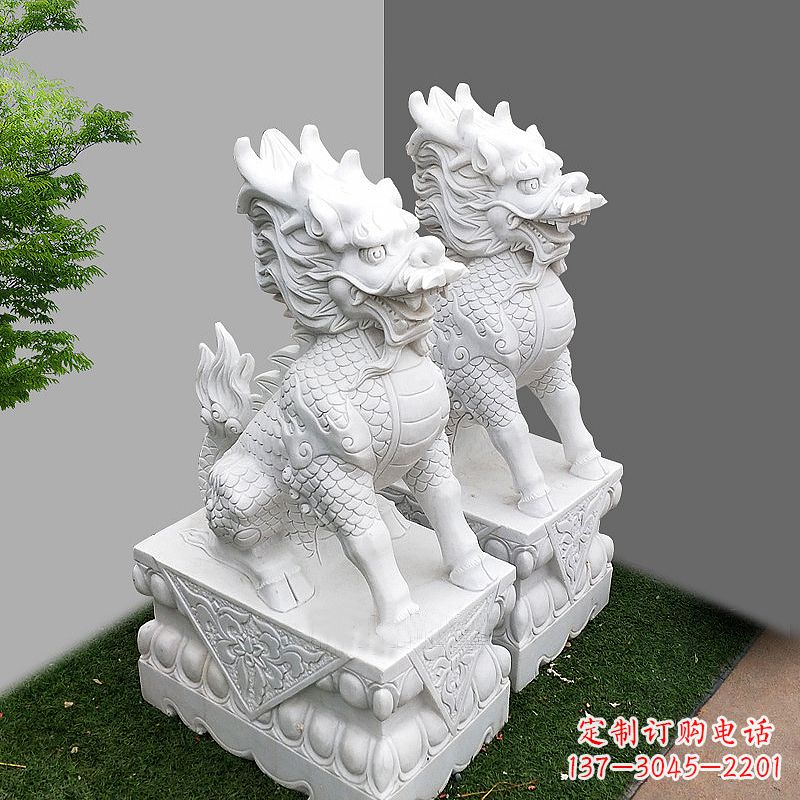 内江品质出众的汉白玉麒麟大门石雕塑