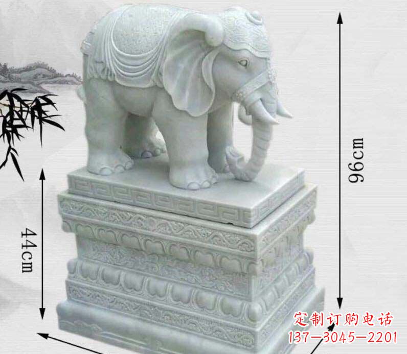 内江令人惊叹的汉白玉大象门口雕塑
