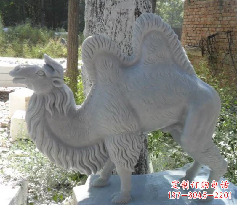 内江汉白玉骆驼雕,融入古朴奢华