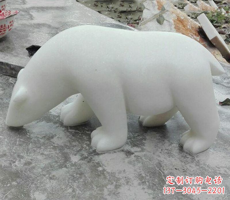 内江汉白玉动物雕塑·北极熊