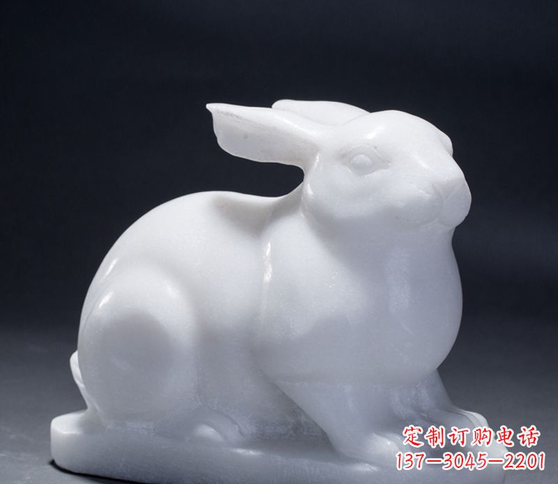 内江精致汉白玉兔子雕塑