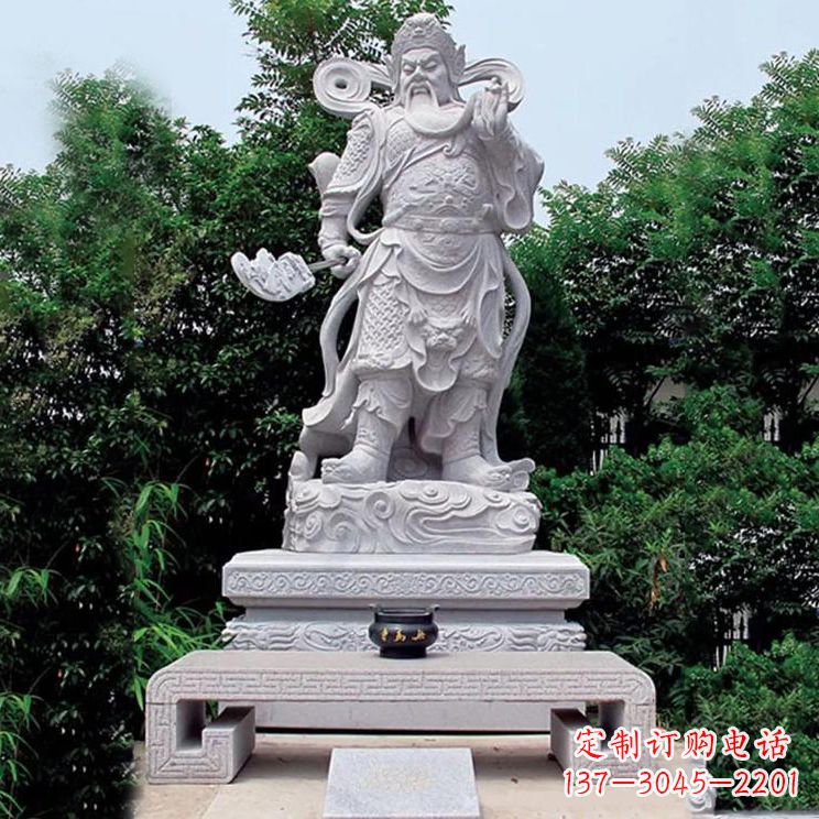 内江汉白玉关公雕塑,融入神秘历史色彩