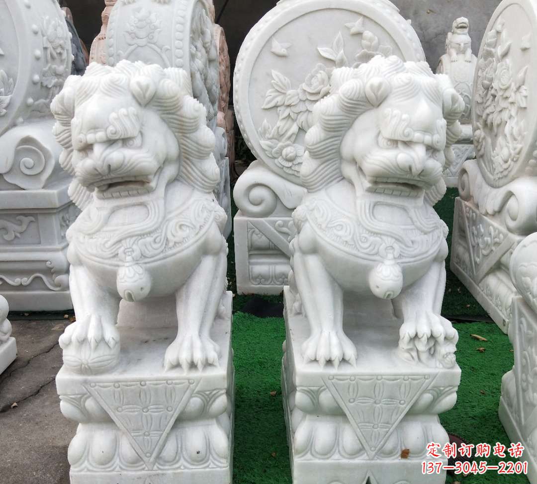 内江汉白玉故宫制作狮子雕塑