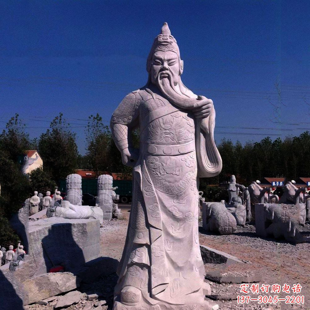 内江中领雕塑-精致关羽石雕塑