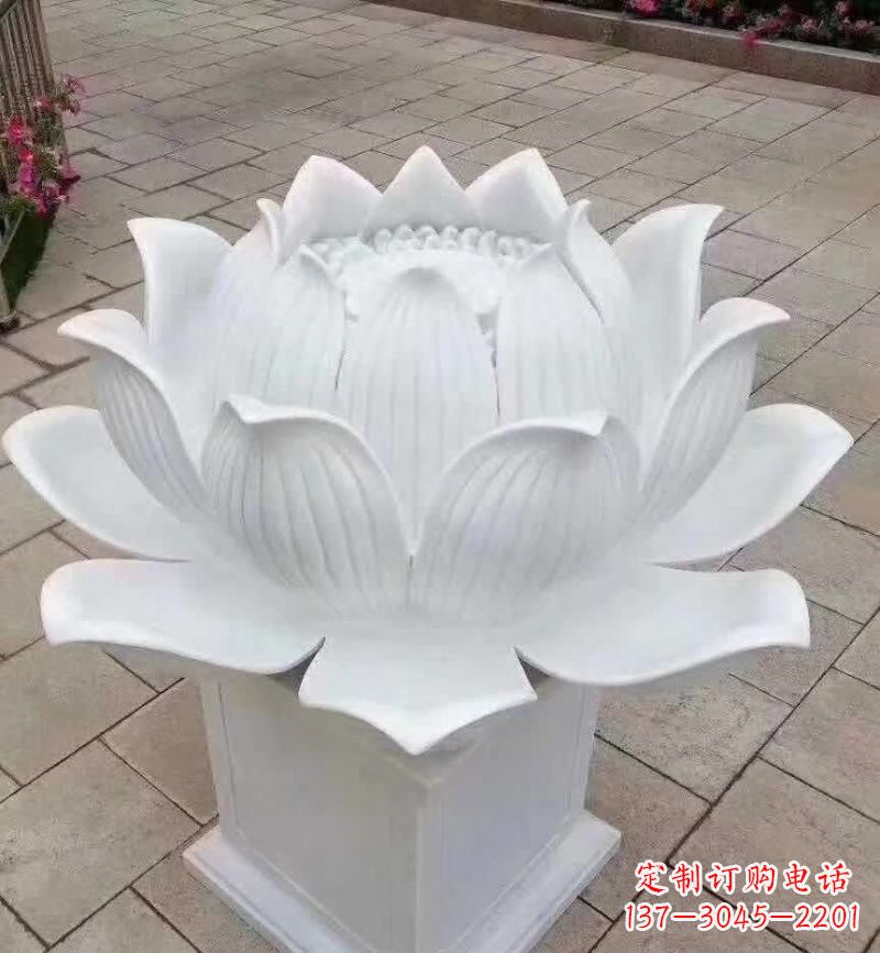 内江汉白玉荷花雕塑
