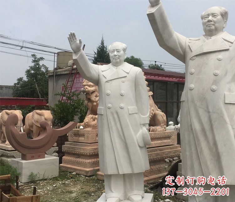 内江雕刻伟人的光辉历史——汉白玉挥手的毛主席广场伟人石雕