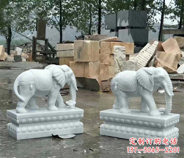 内江守护吉祥家门的玉质大象雕塑