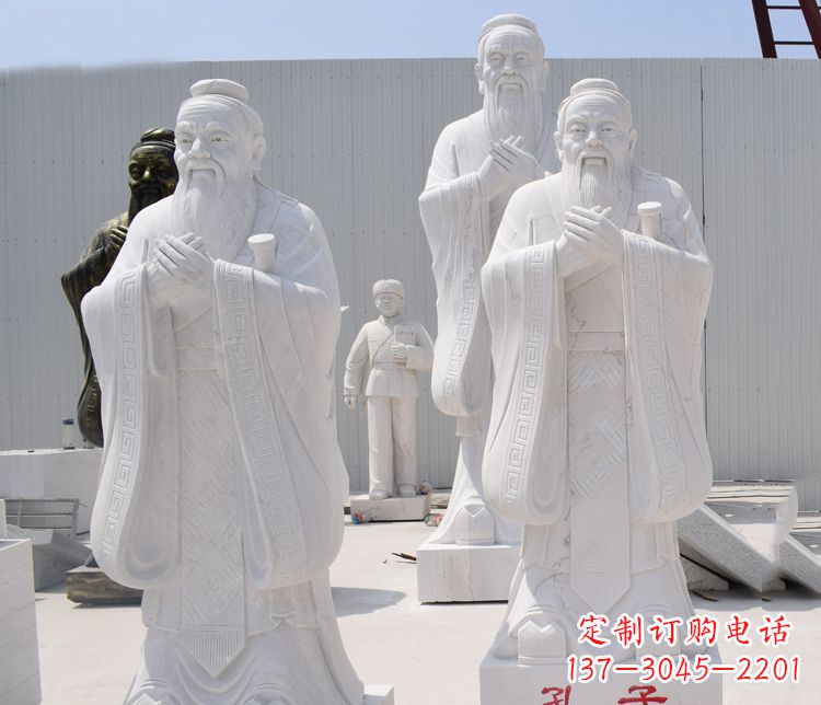 内江汉白玉孔子石雕——传承古代文明,流传着智慧
