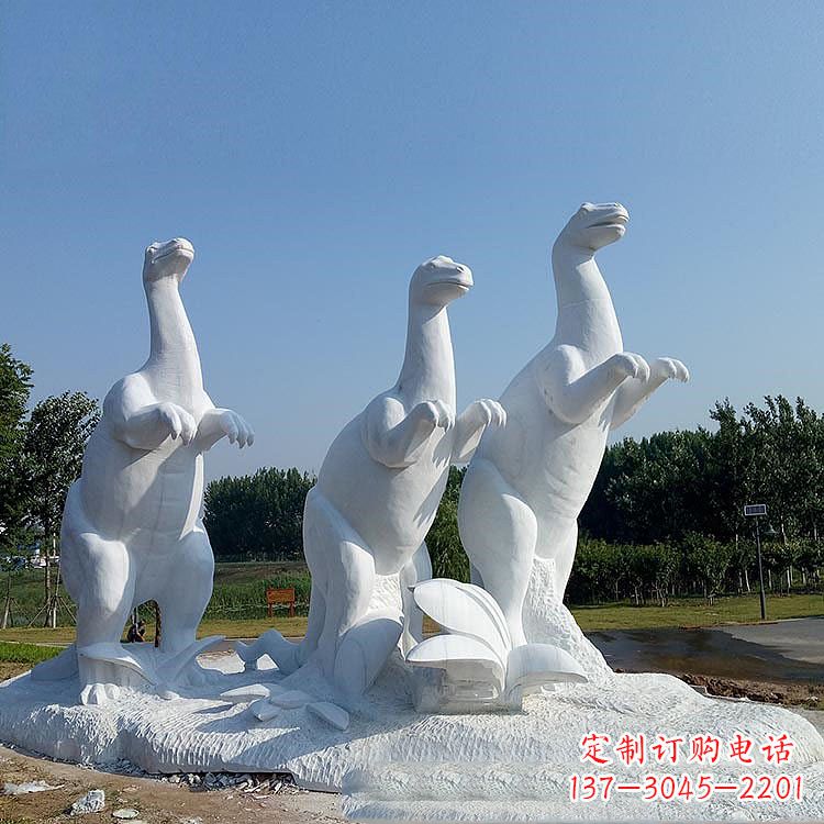 内江百年恐龙,白玉雕塑景观邀您共赏
