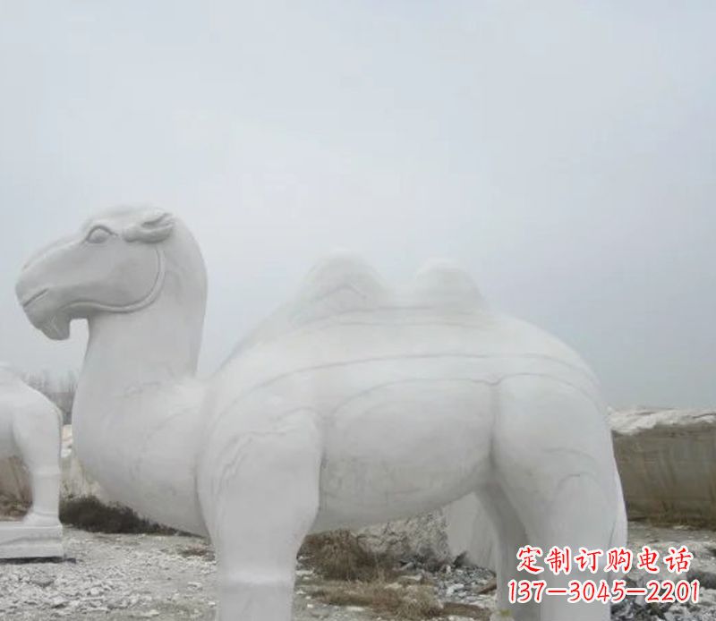 内江汉白玉骆驼石雕塑,装点家居空间