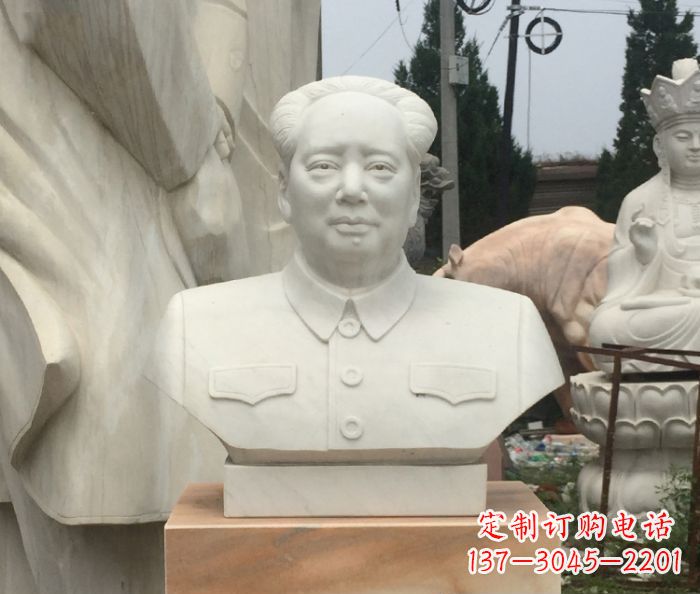 内江高端汉白玉毛主席胸像校园伟人石雕