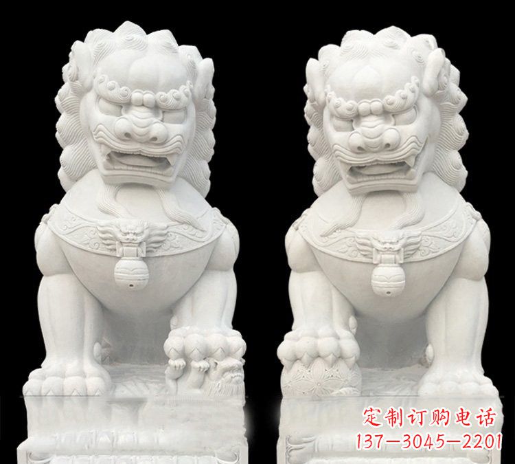 内江玉质狮子门口雕塑是由中领雕塑定制制作的,…