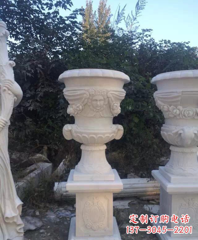 内江汉白玉艺术雕塑花盆