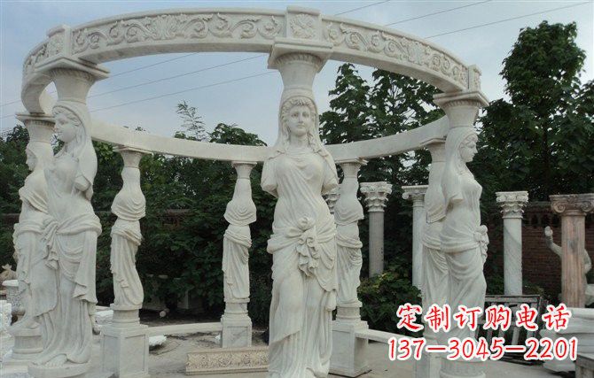 内江汉白玉欧式凉亭雕塑