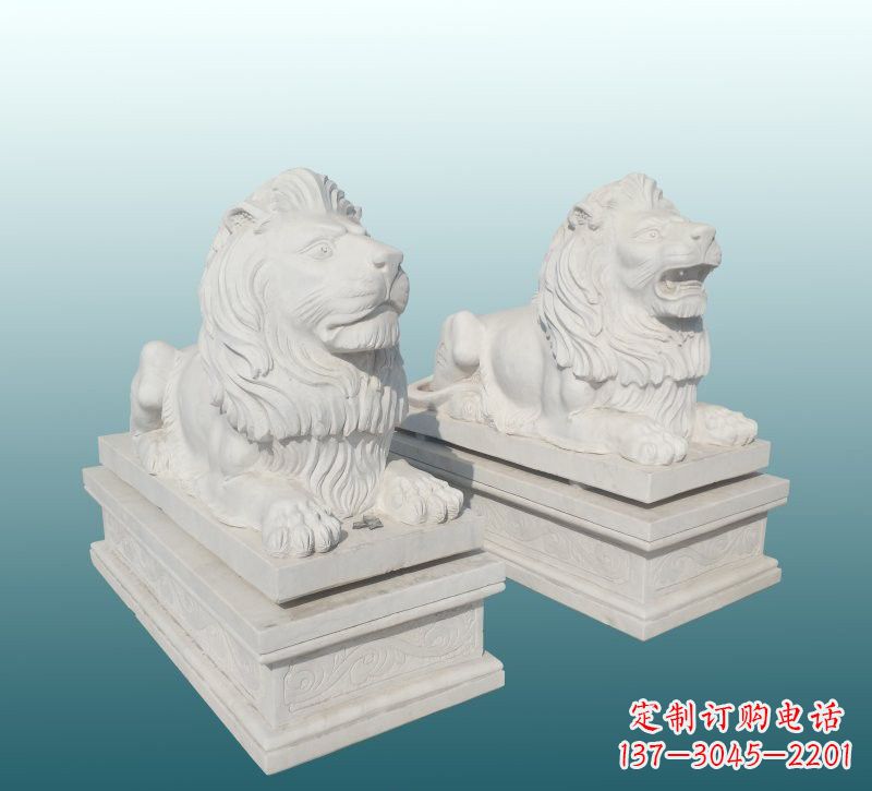 内江汉白玉狮子雕塑,来自中领雕塑精美设计