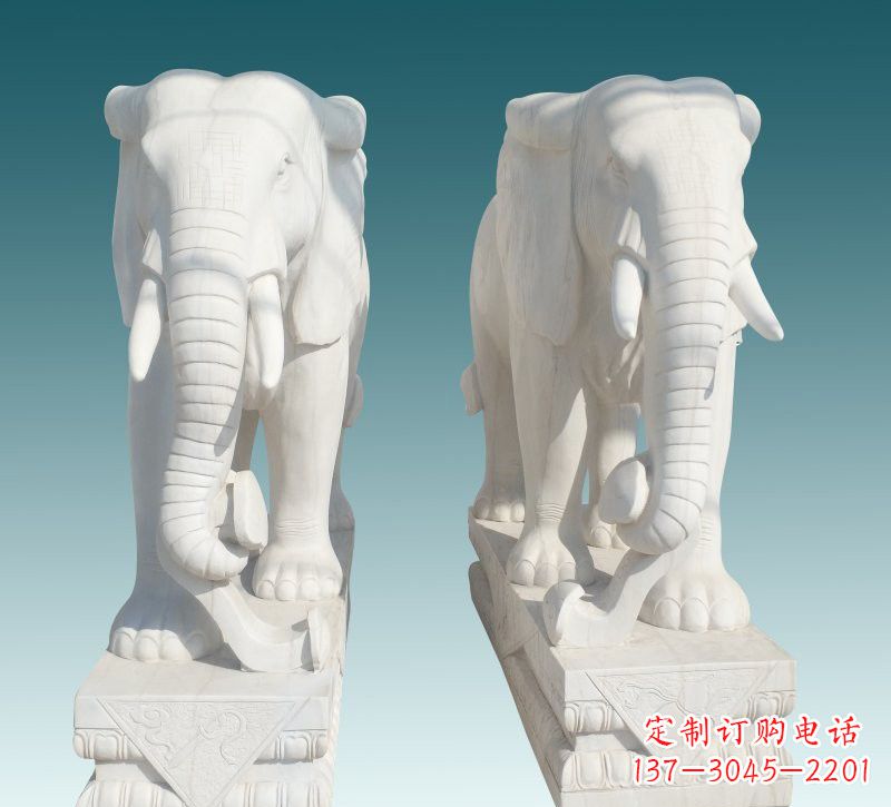 内江昂贵的汉白玉大象雕塑,招财又招福