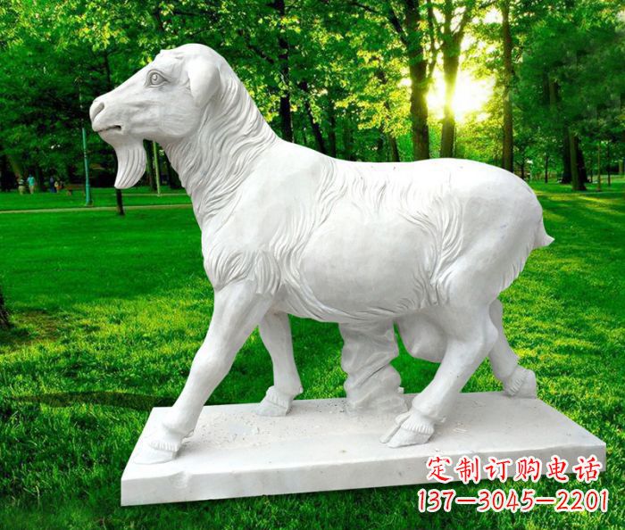 内江中领雕塑:精美山羊石雕