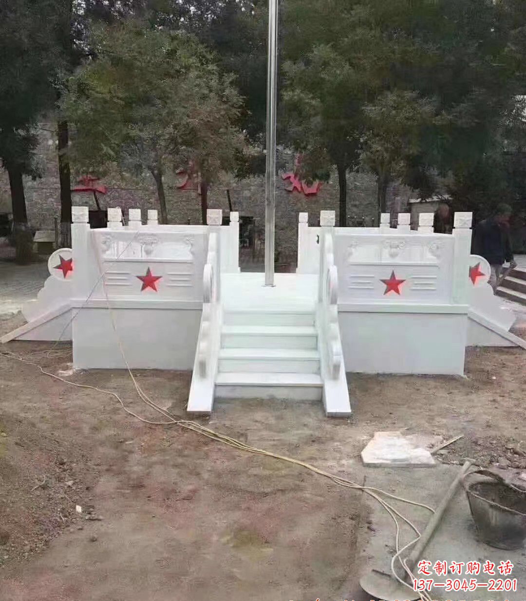 内江高贵典雅的汉白玉升旗台石雕