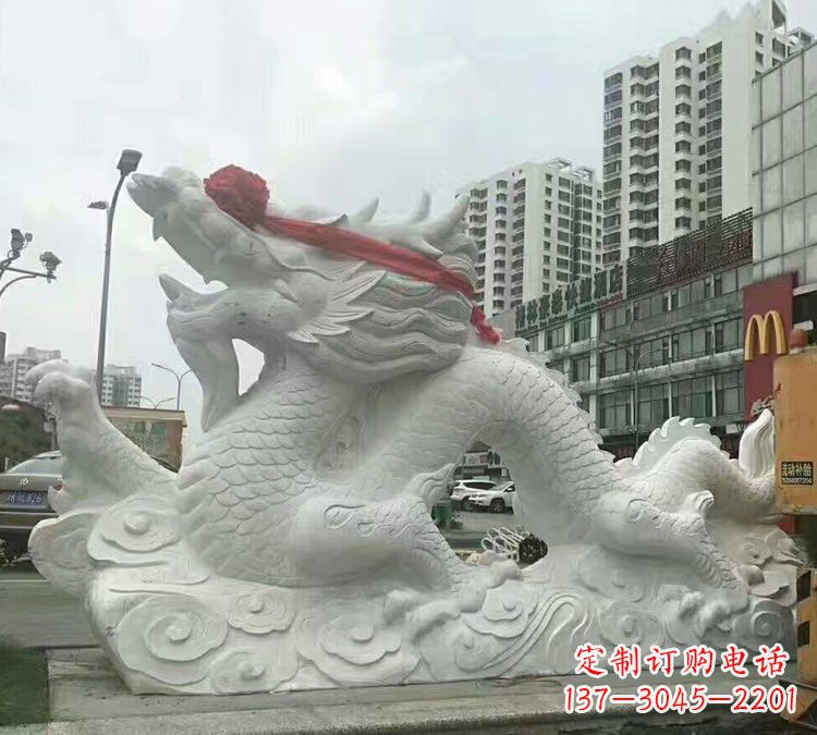 内江汉白玉神龙雕塑,精致而又具有历史感