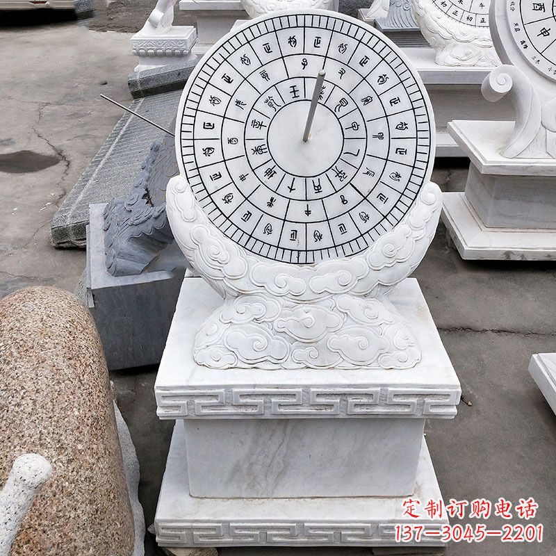 内江汉白玉石日晷雕塑,专属的精美记忆