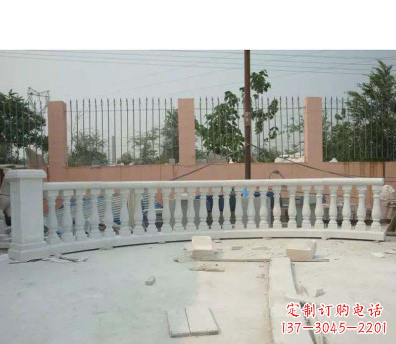 内江精致白玉石栏杆雕塑