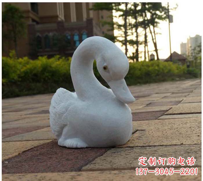 内江汉白玉天鹅石雕塑,精美瑰丽