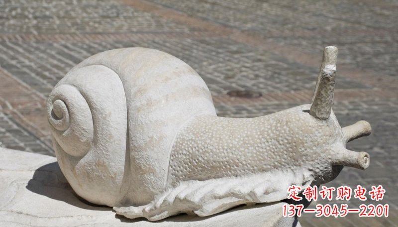 内江汉白玉蜗牛动物石雕