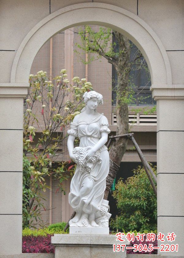 内江汉白玉精美美女雕塑
