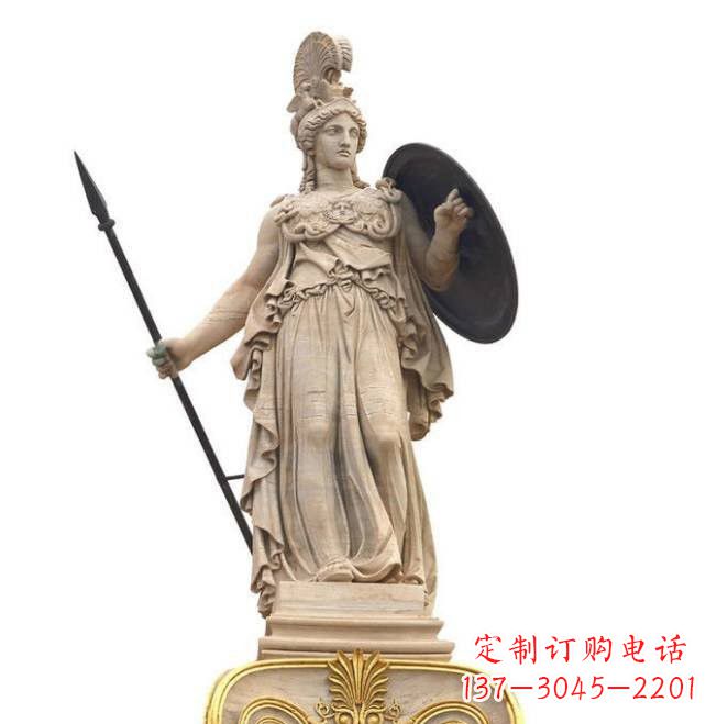 内江汉白玉希腊女神雅典娜雕塑