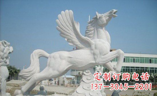 内江精美祥云飞马石雕,古朴大气
