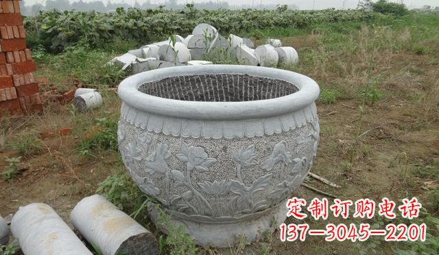 内江荷花花盆公园景观石雕