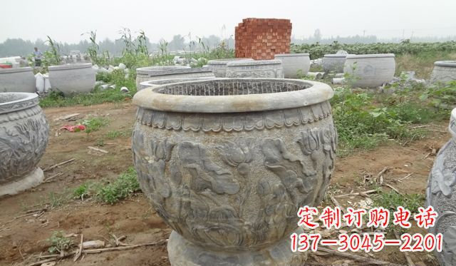 内江荷花花盆公园景观石浮雕