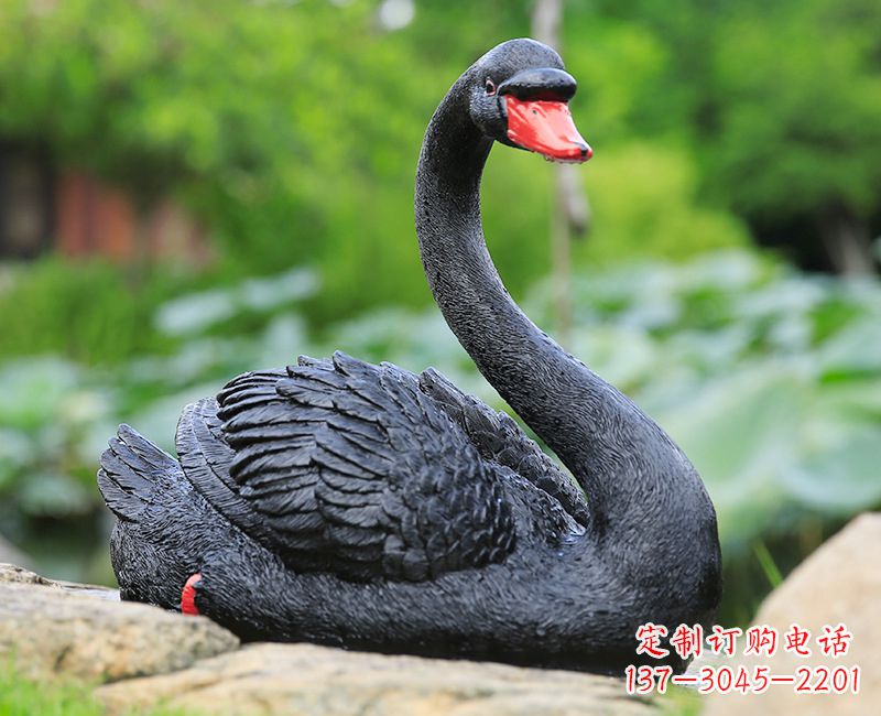 内江精致高端的黑色天鹅雕塑
