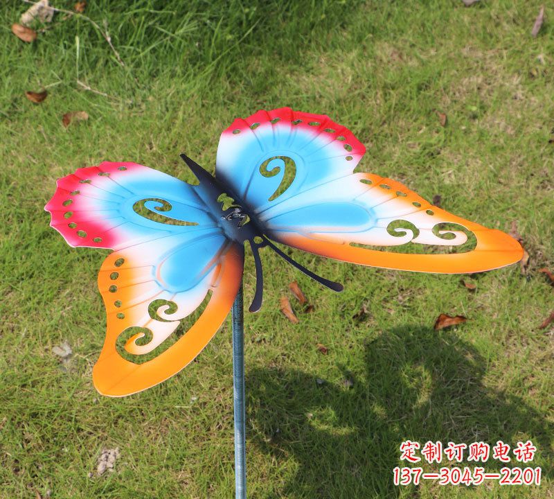 内江红橙蓝不锈钢蝴蝶雕塑