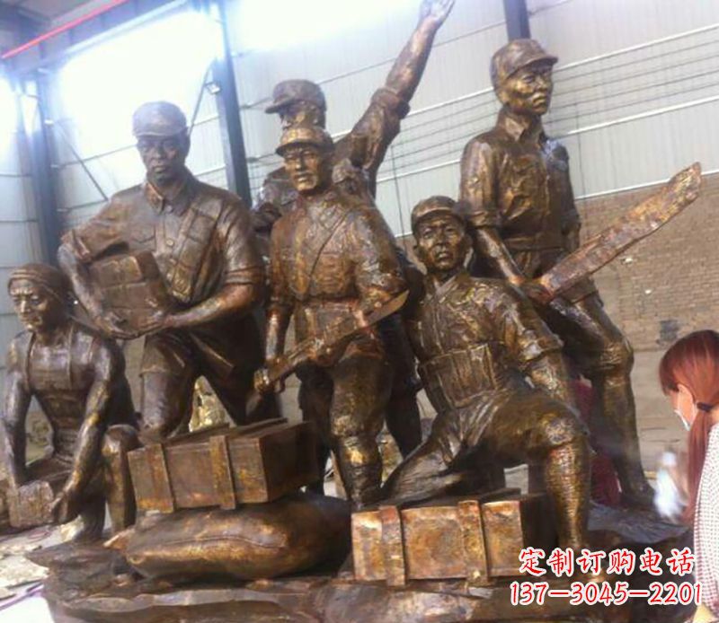 内江把热血历史纪念永久铸就——红军雕塑
