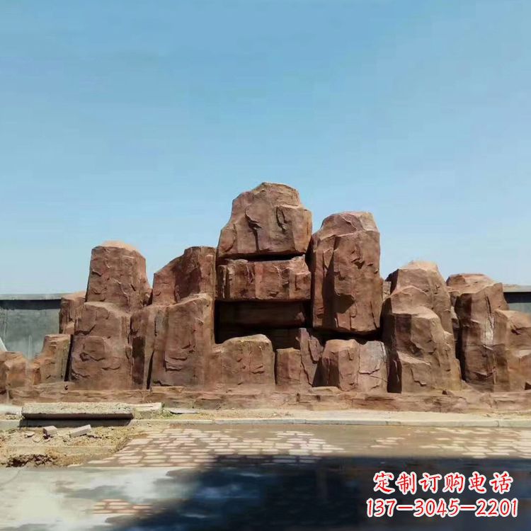 内江红色塑石塑石仿真假山