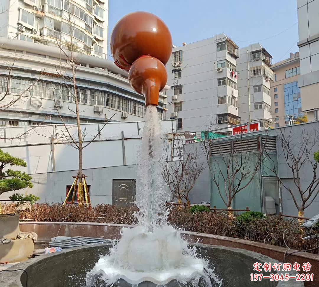 内江葫芦广场喷泉雕塑,精致唯美