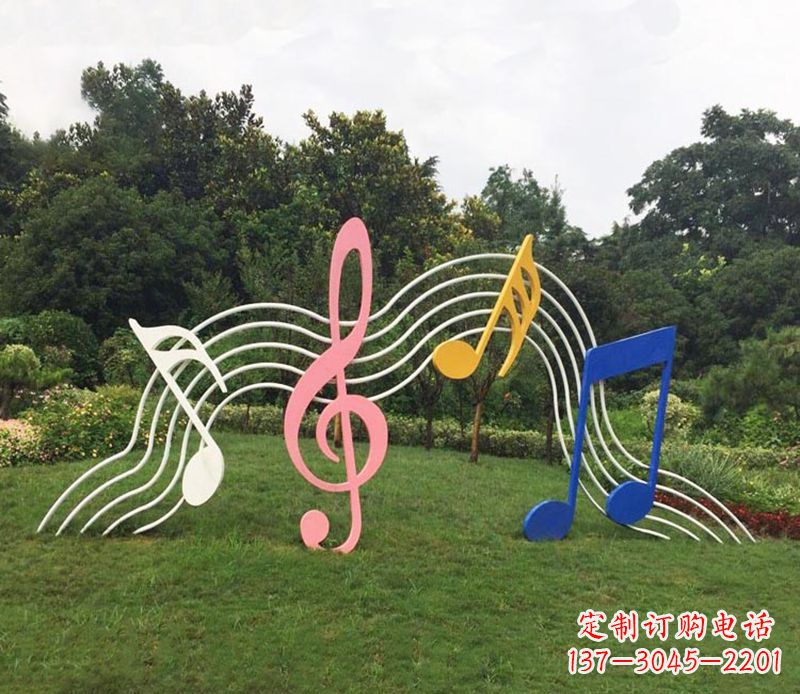 内江领雕塑:外观精美的不锈钢音符雕塑