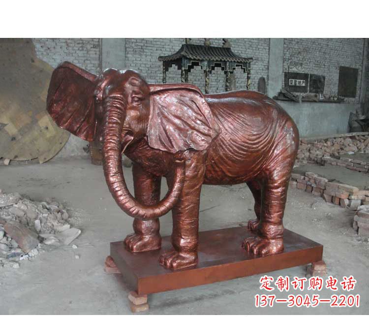 内江艺术展现——户外大象铜雕塑