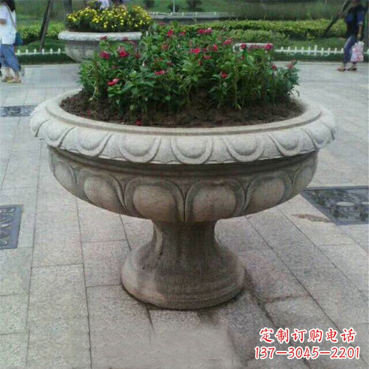 内江中领雕塑:精美花岗岩公园石雕花盆