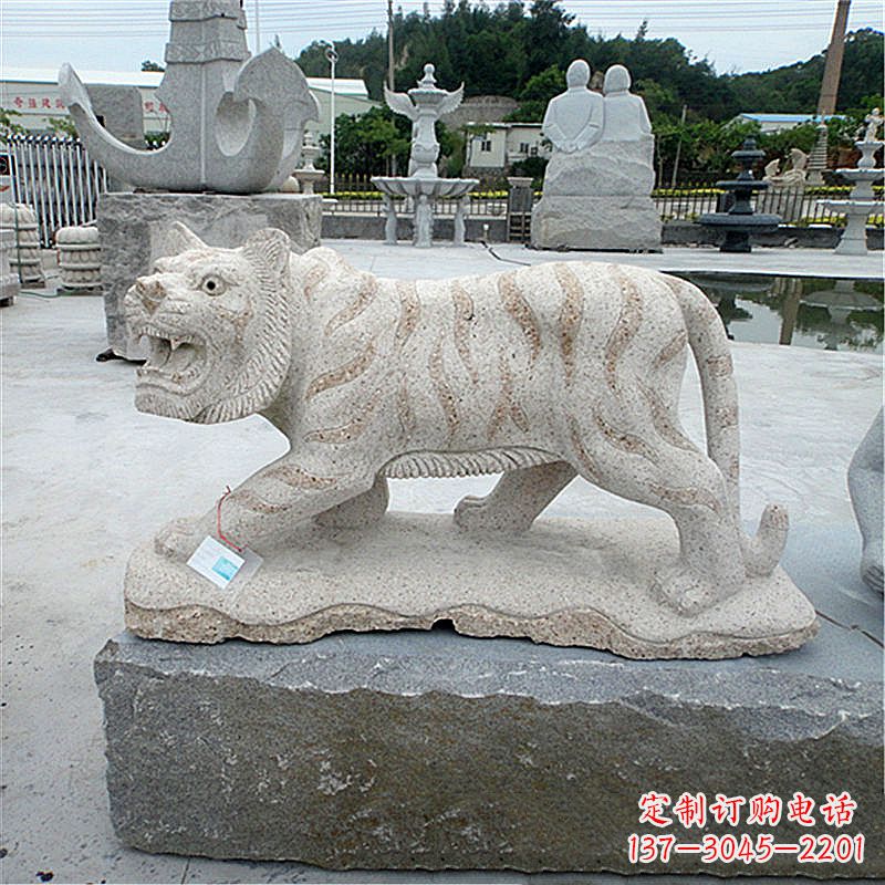 内江花岗岩老虎石雕,精美细节精雕细琢